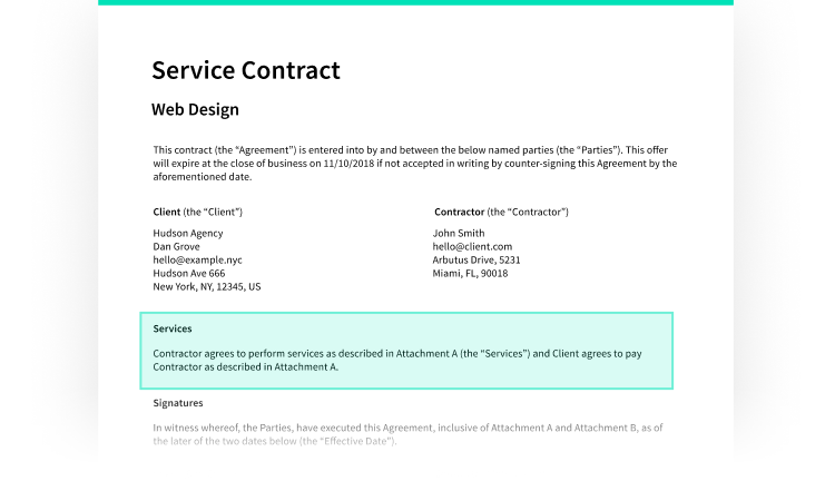 Make certain your payment terms are in your contract